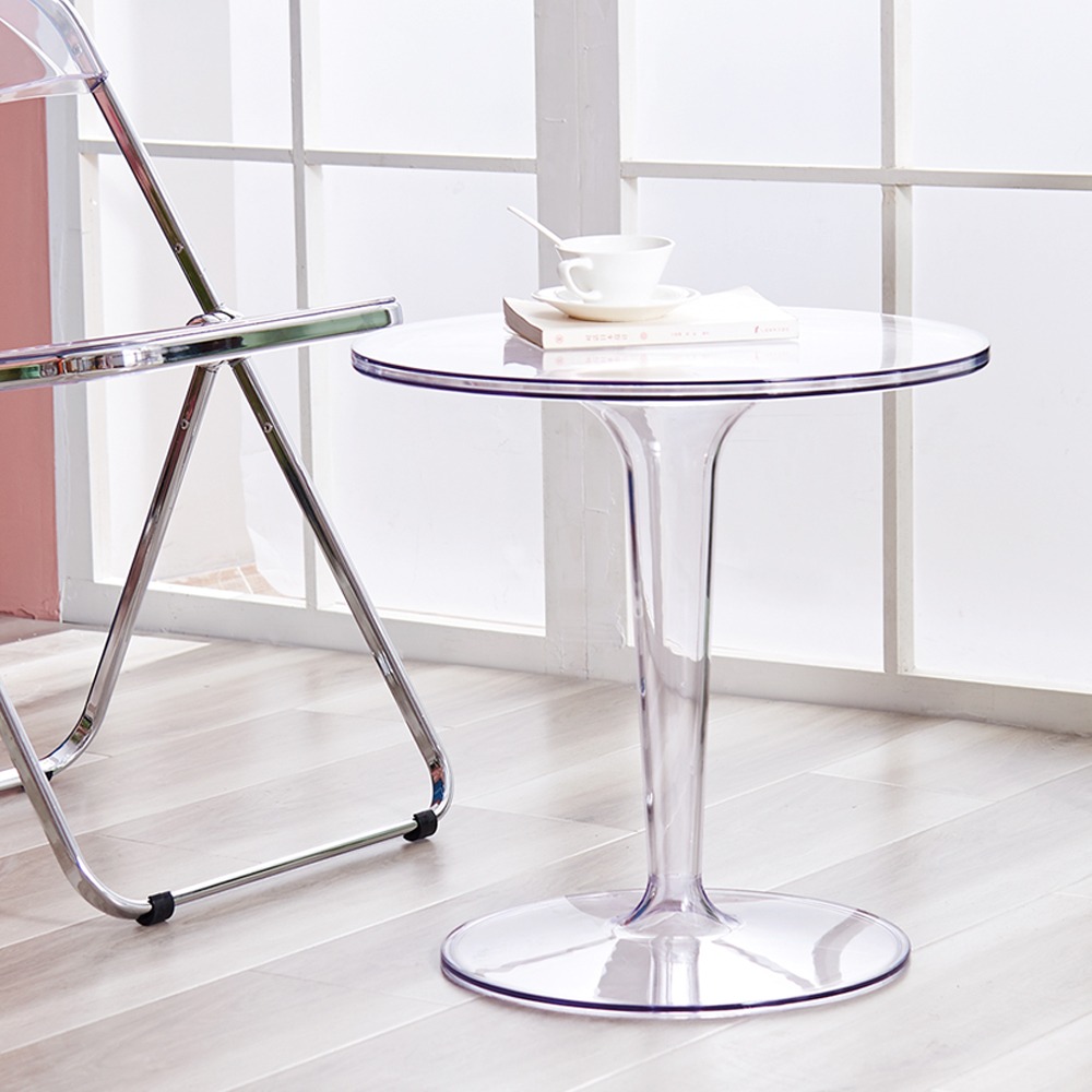 영가구[B급상품]브리에 투명 원형 테이블 카페 커피 인테리어 티테이블