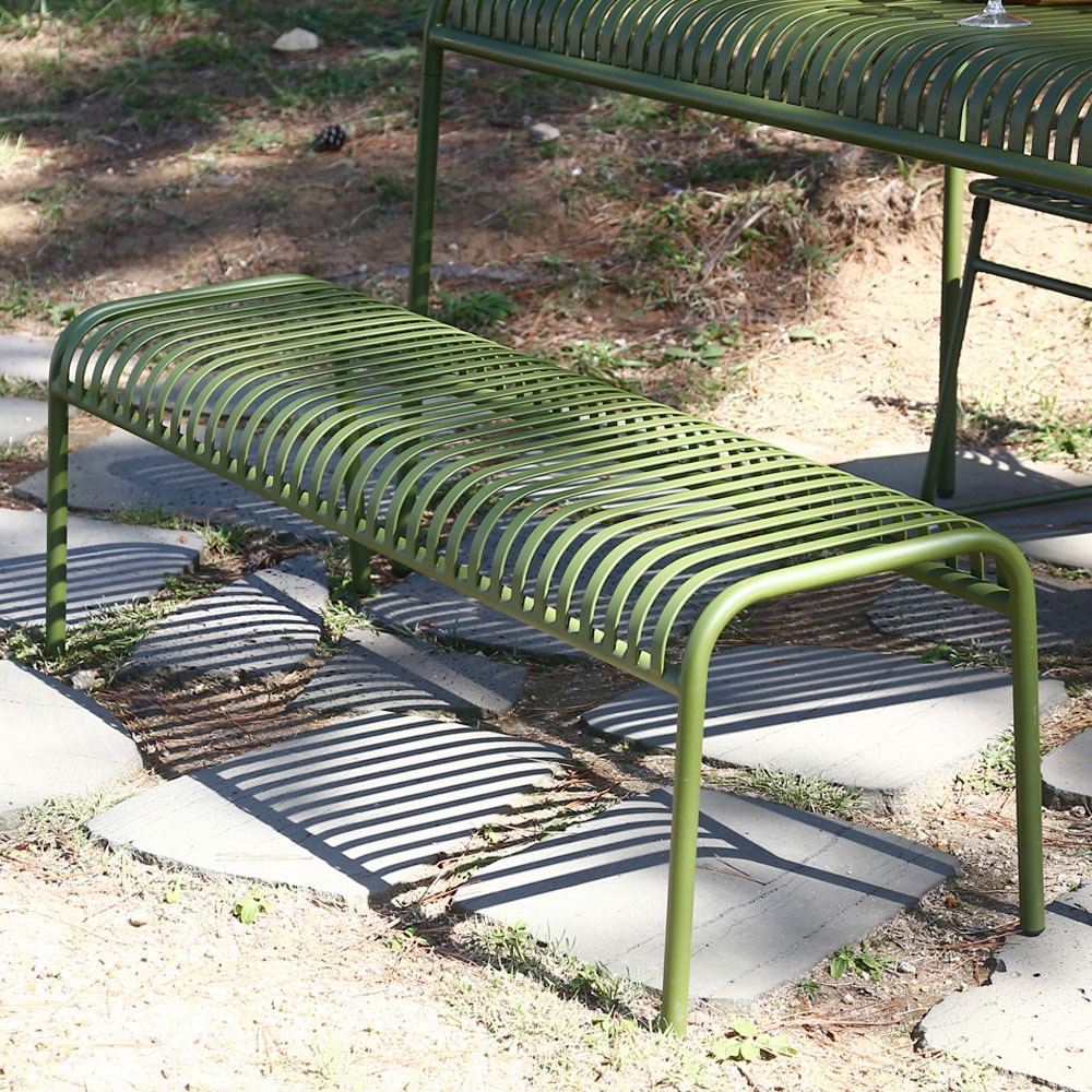 자체브랜드바젤 코나 철제 카페 테라스 야외 정원 공원 야외용 평 벤치 의자