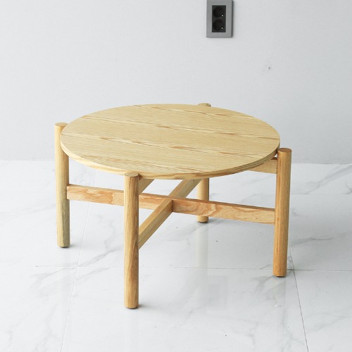 영가구[B급상품] 바넬 원목 원형 디자인 거실 좌식 소파 테이블