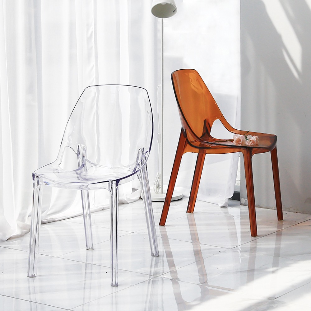 영가구[B급상품] 피에나 투명 플라스틱 카페 인테리어 편한 디자인 식탁 의자
