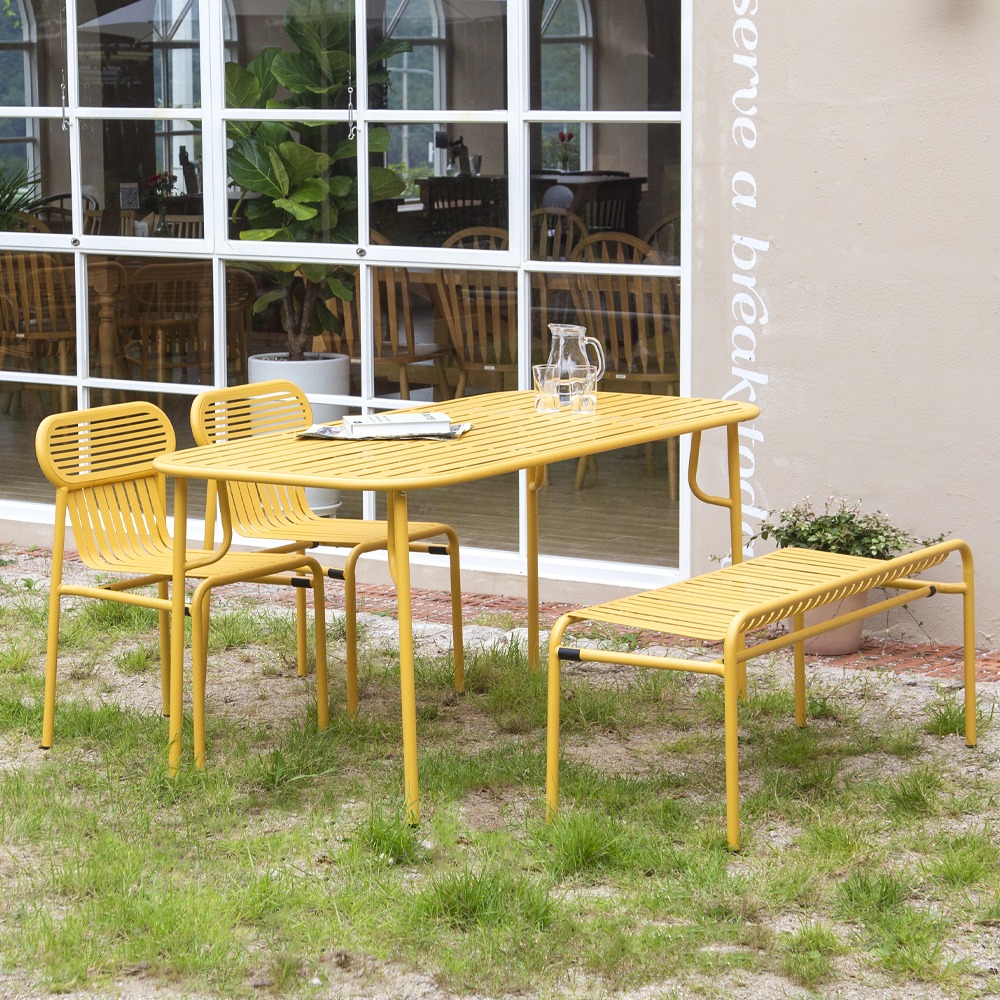 영가구링컨 철제 야외테이블세트 카페 정원 테라스 야외용 직사각 테이블 4인